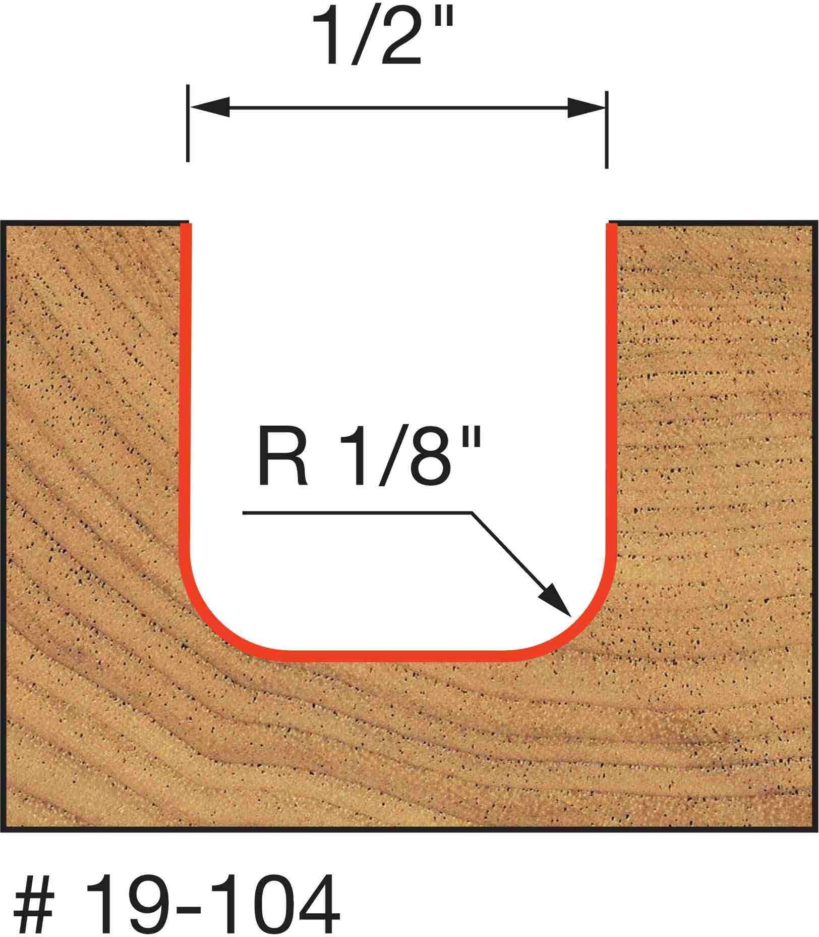 Freud 19-104 1/8-Inch Radius Dish Carving Router Bit
