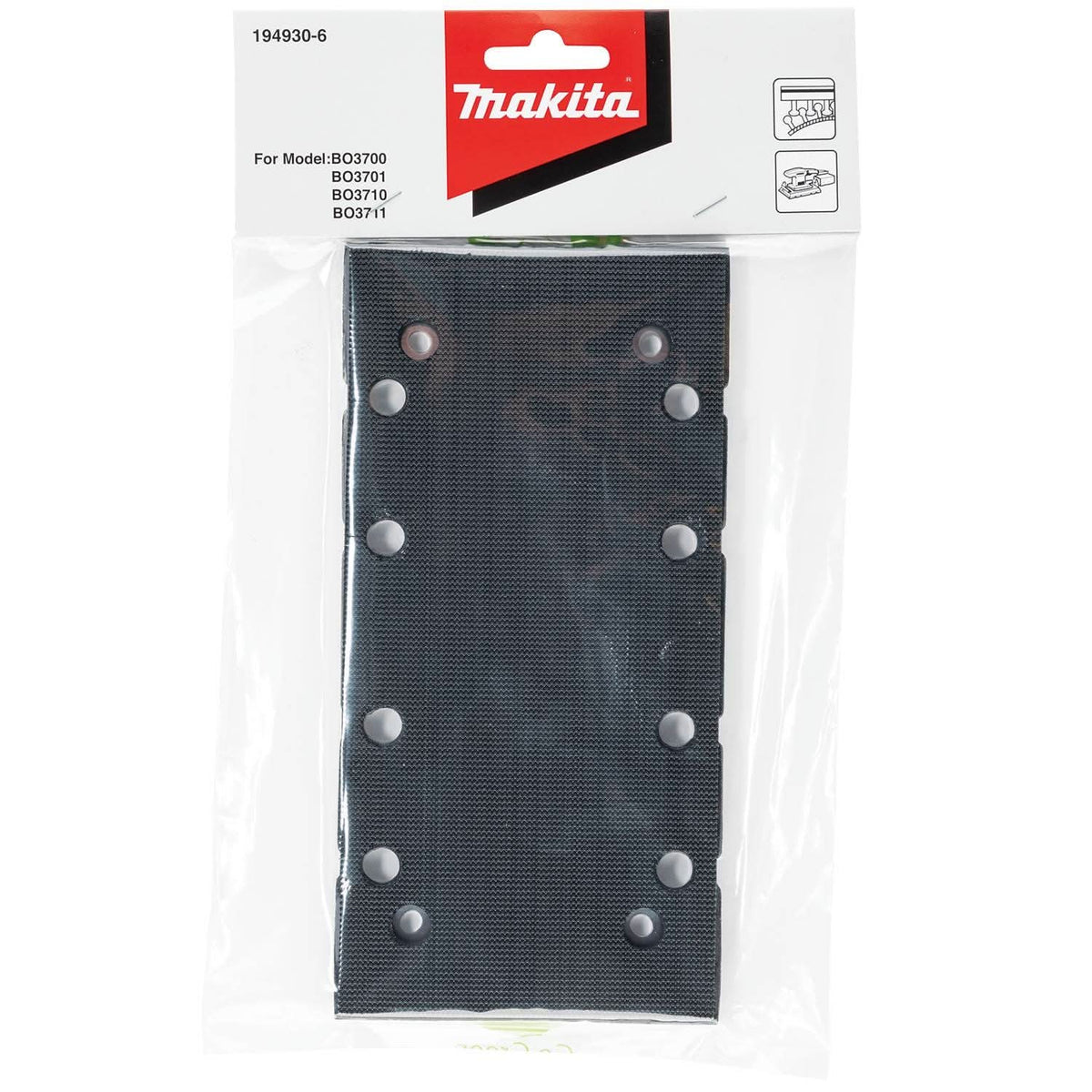 Makita 194930-6 3-5/8" x 7-1/4" Backing Pad, Hook & Loop