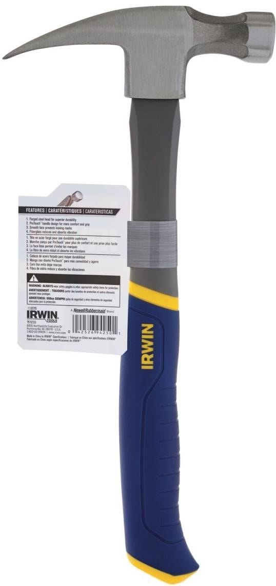 Irwin 1954889 General Purpose Claw Hammer Fiberglass 16 oz.