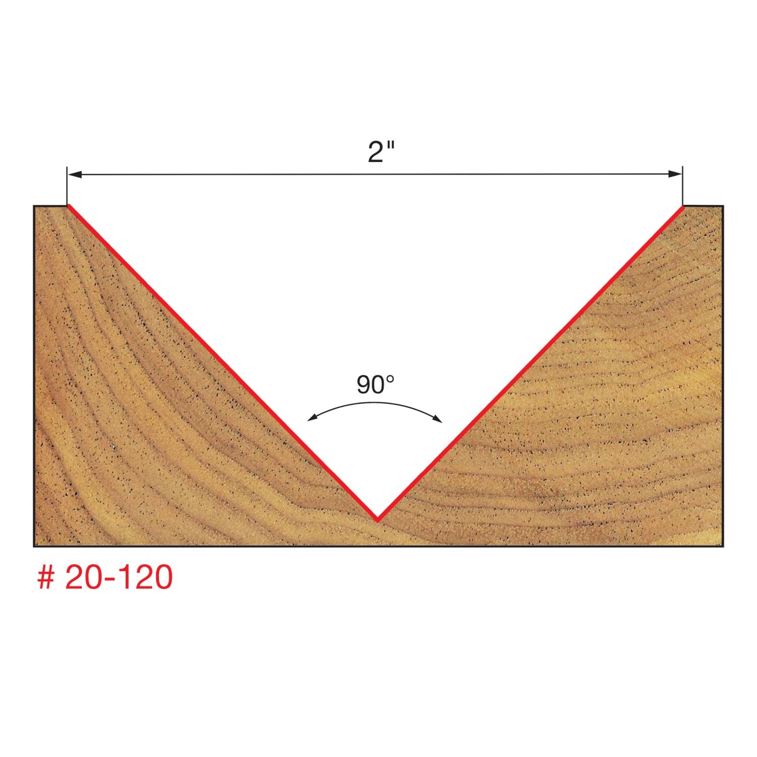 Freud 20-120 2-Inch V Grooving Router Bit