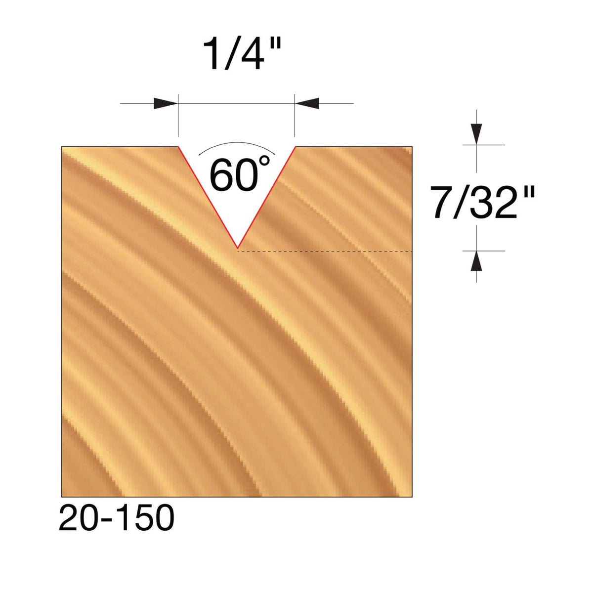 Freud 20-150 1/4" (Dia.) 60&deg; V Grooving Bit