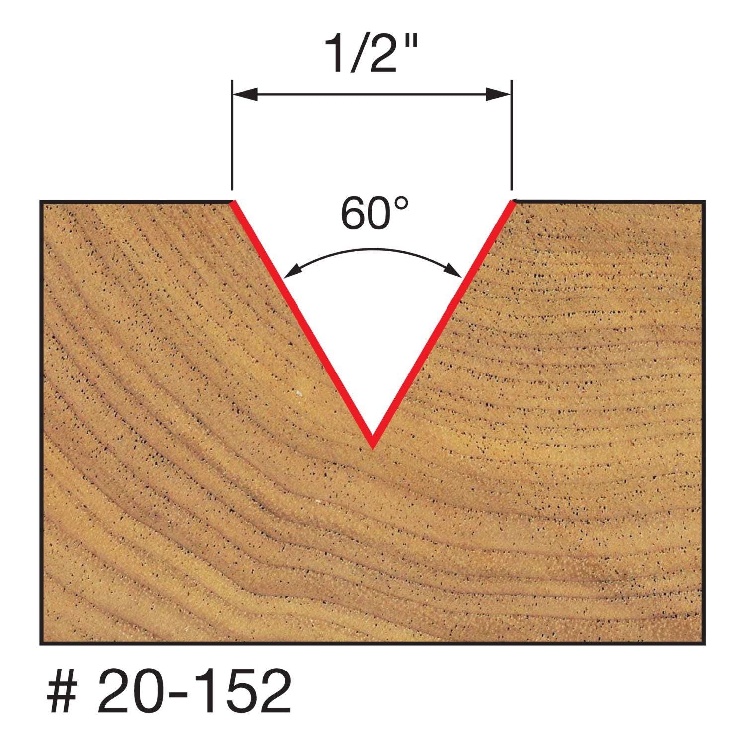 Freud 20-152 1/2-Inch V Grooving Router Bit