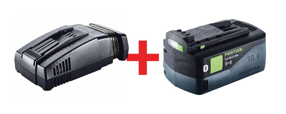Festool BP 18 Li 5.0 ASI 18V Airstream Bluetooth Battery & SCA 8 Charger Starter Kit