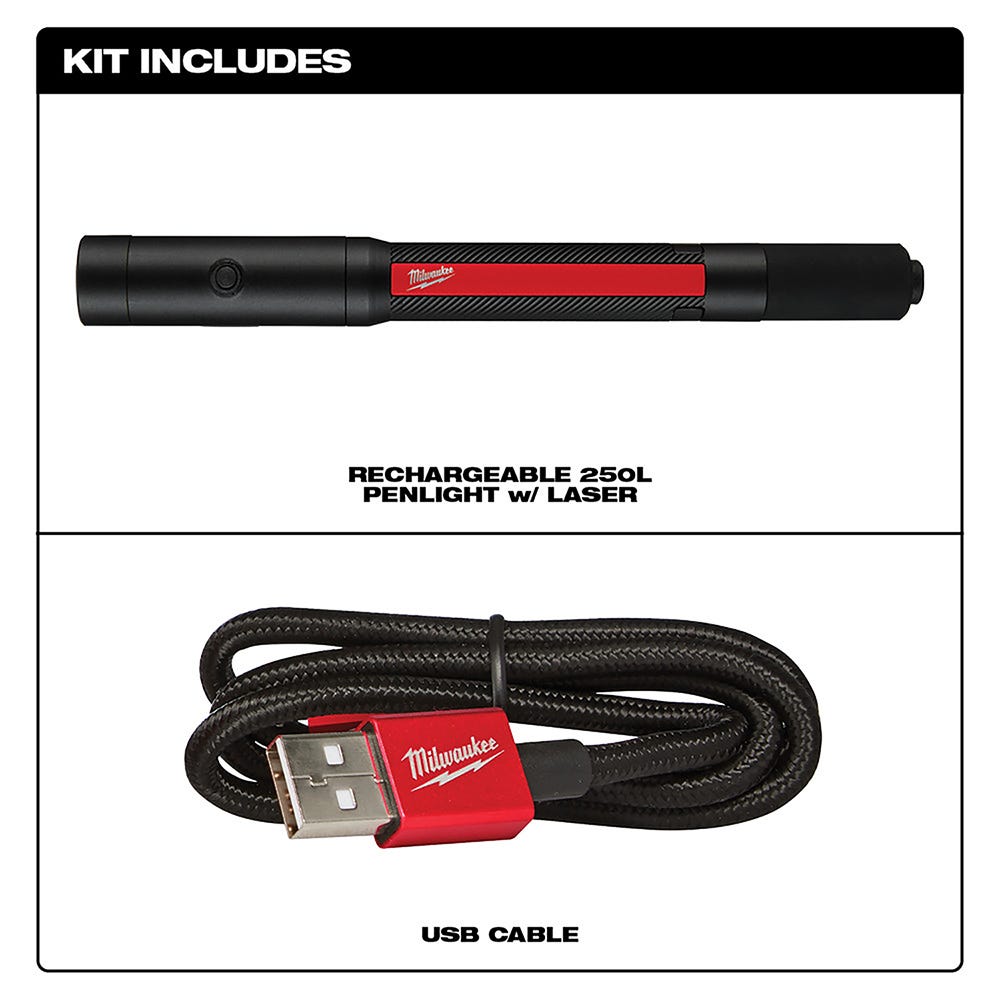 Milwaukee 2010R Rechargeable 250-Lumens Penlight w/ Laser Pointer