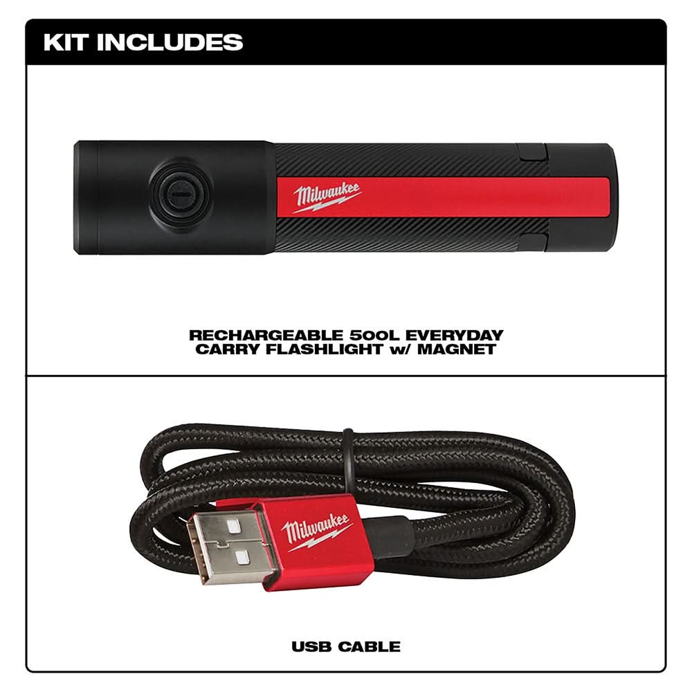 Milwaukee Promo 2011R Rechargeable 500-Lumens Everyday Carry Flashlight w/ Magnet (PROMO)