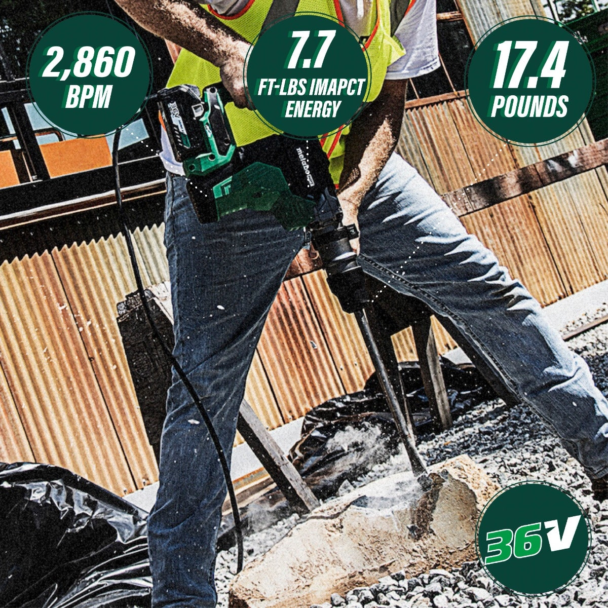 Metabo HPT 36V MultiVolt 1-9/16 Inch SDS Max Rotary Hammer (Bare Tool) (PROMO)