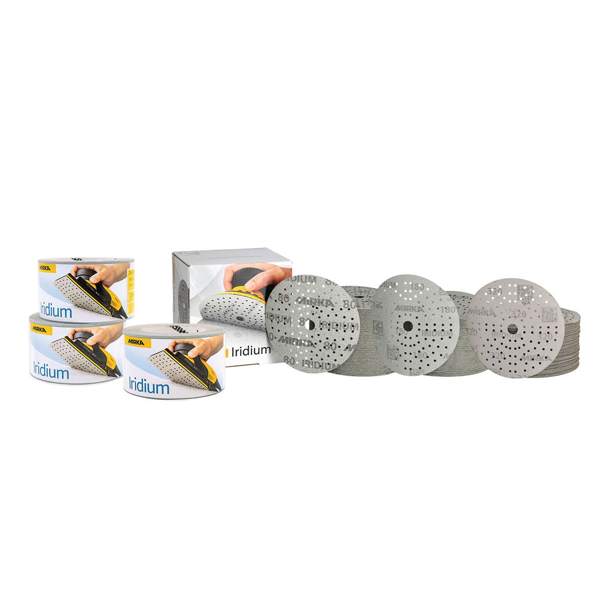 Mirka 6-in. Iridium Dust-Free Trial Kit with sanding discs and perf rolls