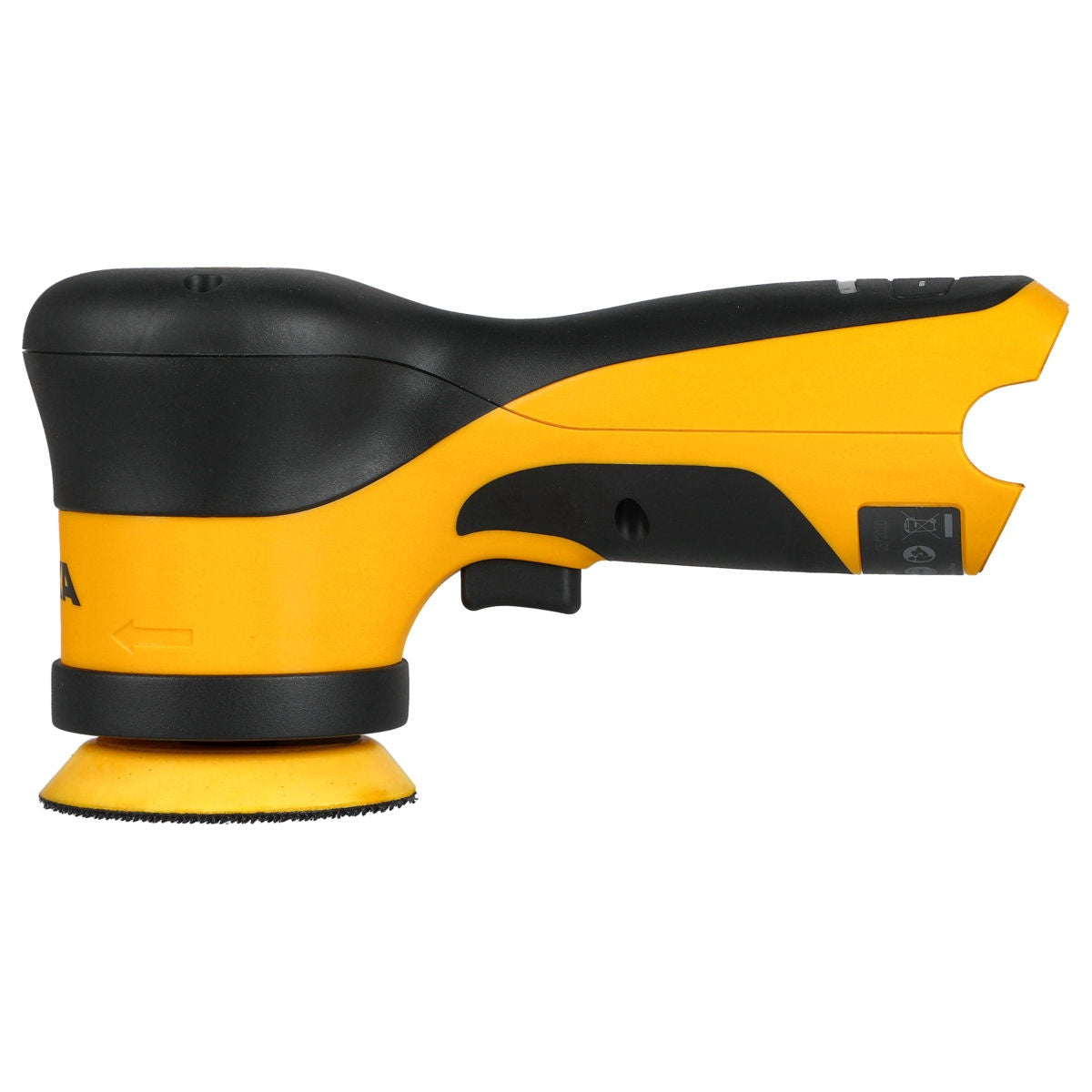 Side view of Mirka ARP300-B 3-in. cordless rotary polisher