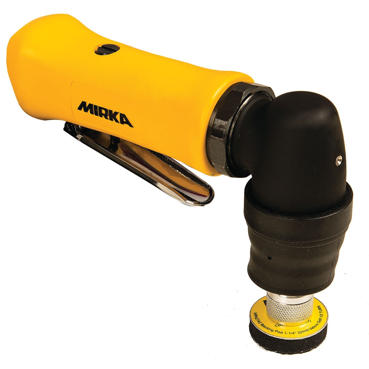 Mirka AOS angled orbital spot repair sander side view