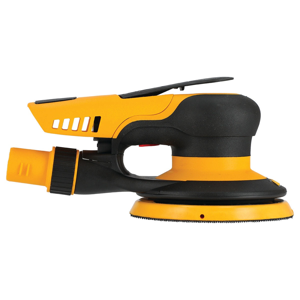 Side view of Mirka 5-in. SGV pneumatic random orbital sander