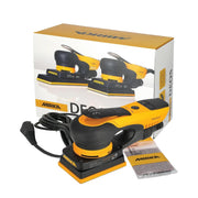 Mirka DEOS 343CV 3 x 4-in. corded orbital sheet sander with box, cord, and sample abrasive