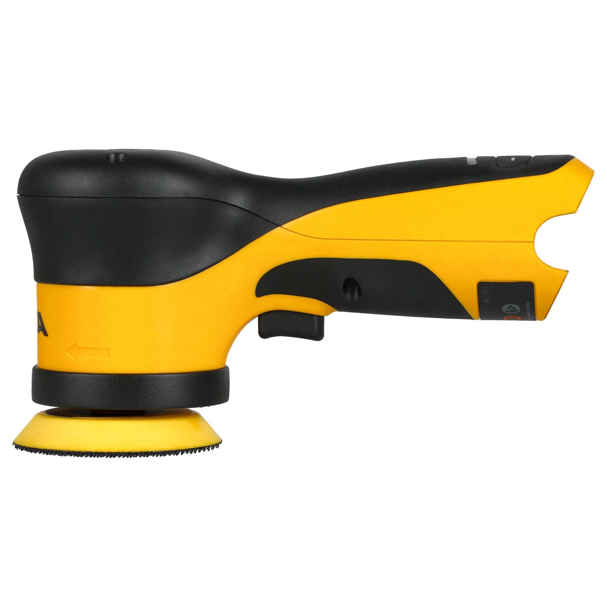 Mirka AROP312-B cordless 3-in. orbital polisher left side view