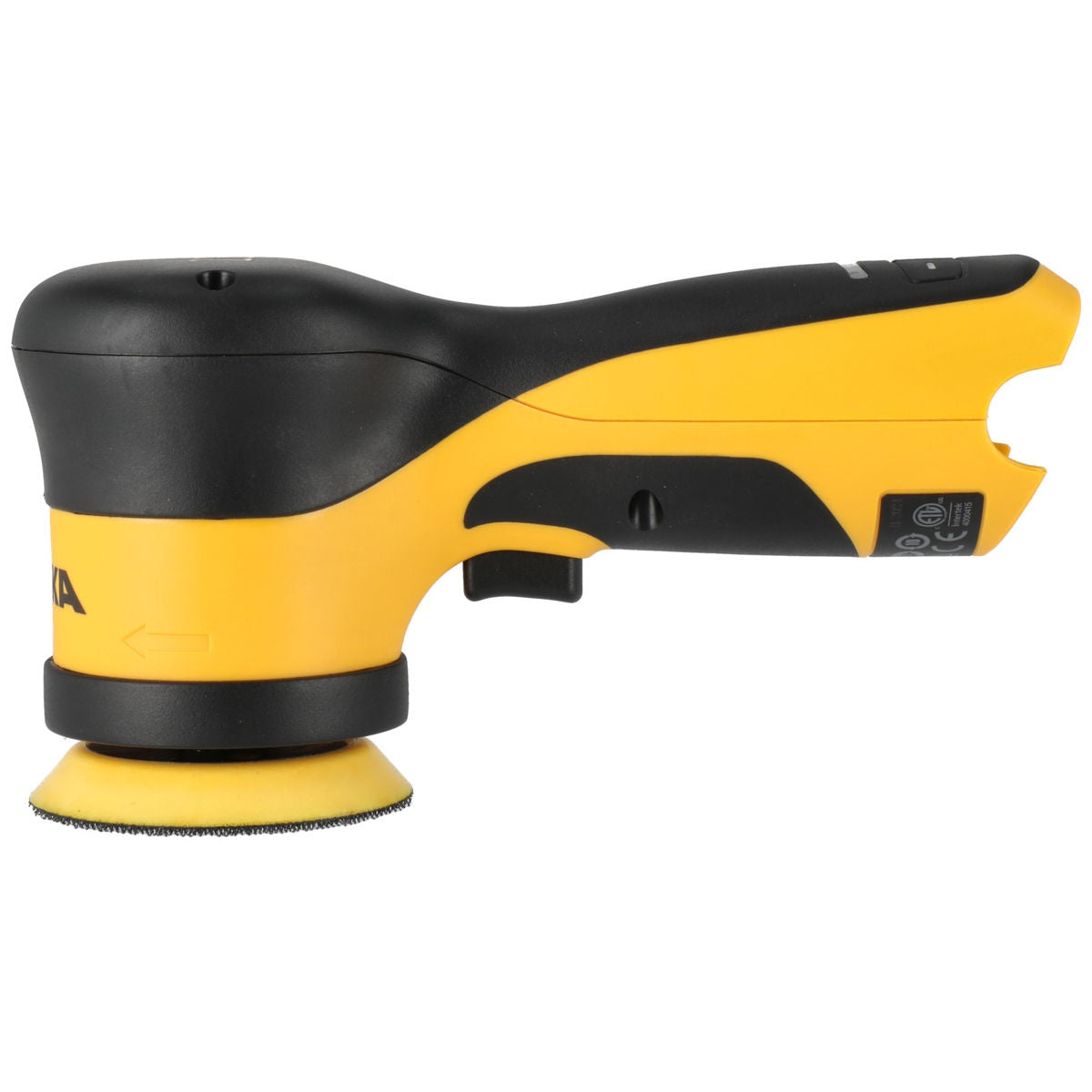 Mirka AROS-B 325 cordless random orbital sander left side view