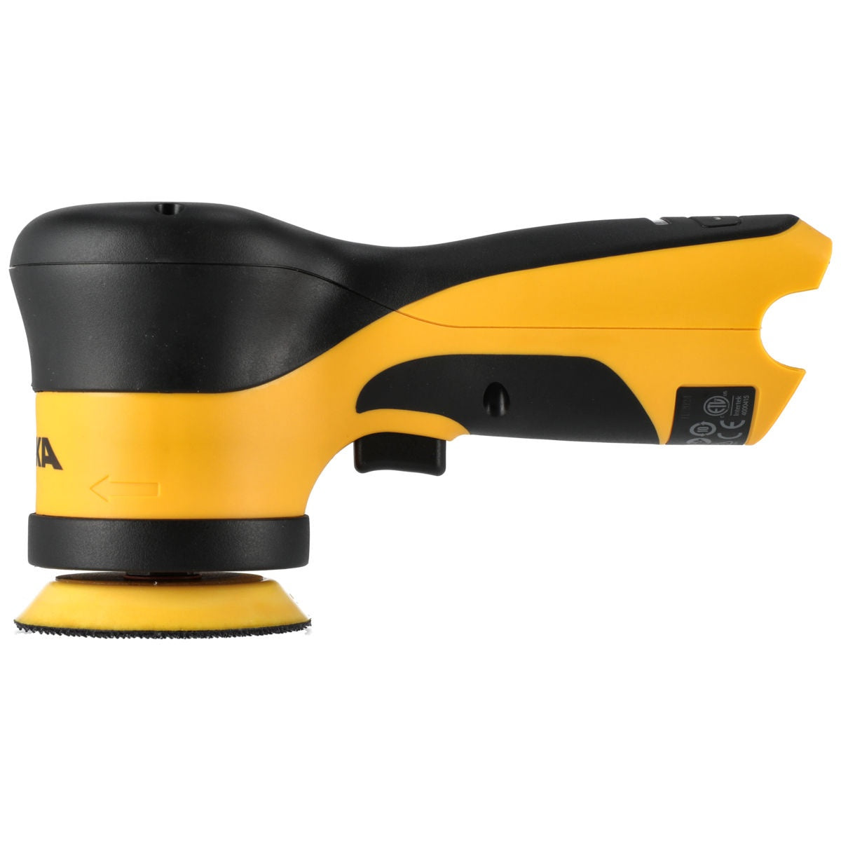 Mirka AROS-B 350 12 V cordless sander, right side profile