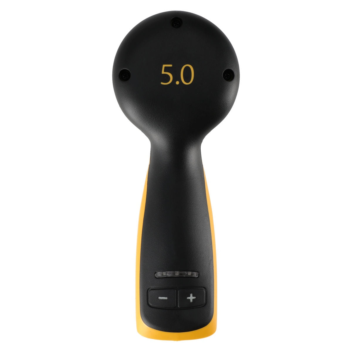 Top view of Mirka AROS-B 350 cordless random orbital sander with 5.0 mm orbit marking