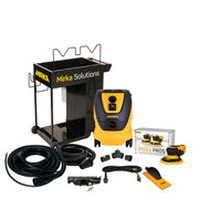 Mirka 6-inch dust-free cart system with pneumatic PROS sander, dust extractor, hoses, and accessories