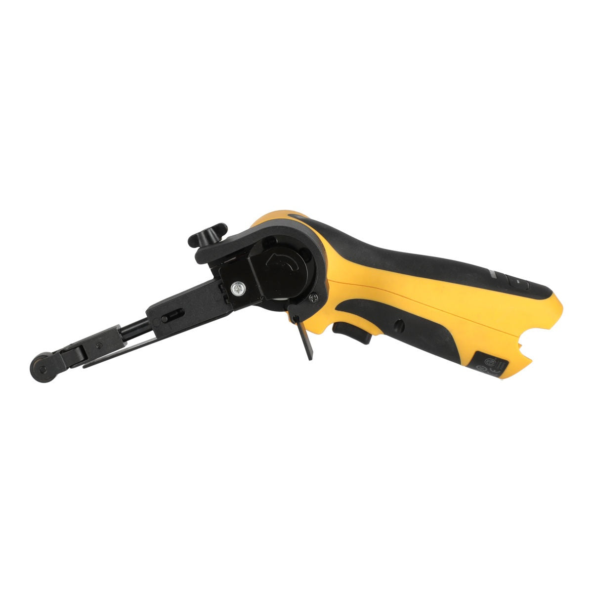 Mirka FBS-B cordless file belt sander, full side profile view