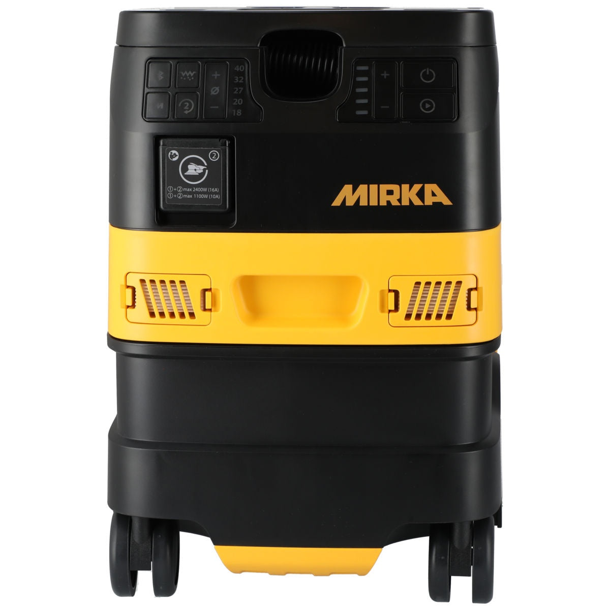 Front view of Mirka DEXOS 1217X M-Class dust extractor without hose