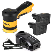Mirka AROS-B 325 12V cordless 3-in. random orbital sander kit with two 5.0Ah batteries and charger