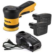 Mirka AROS-B 350 12V cordless 3-in. random orbital sander kit with two batteries and charger