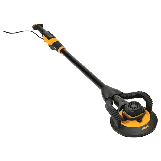 Mirka LEROS 950XCV 9 in 5 mm Wall Sander with Bag showing flexible sanding head and long-reach body for drywall edge work
