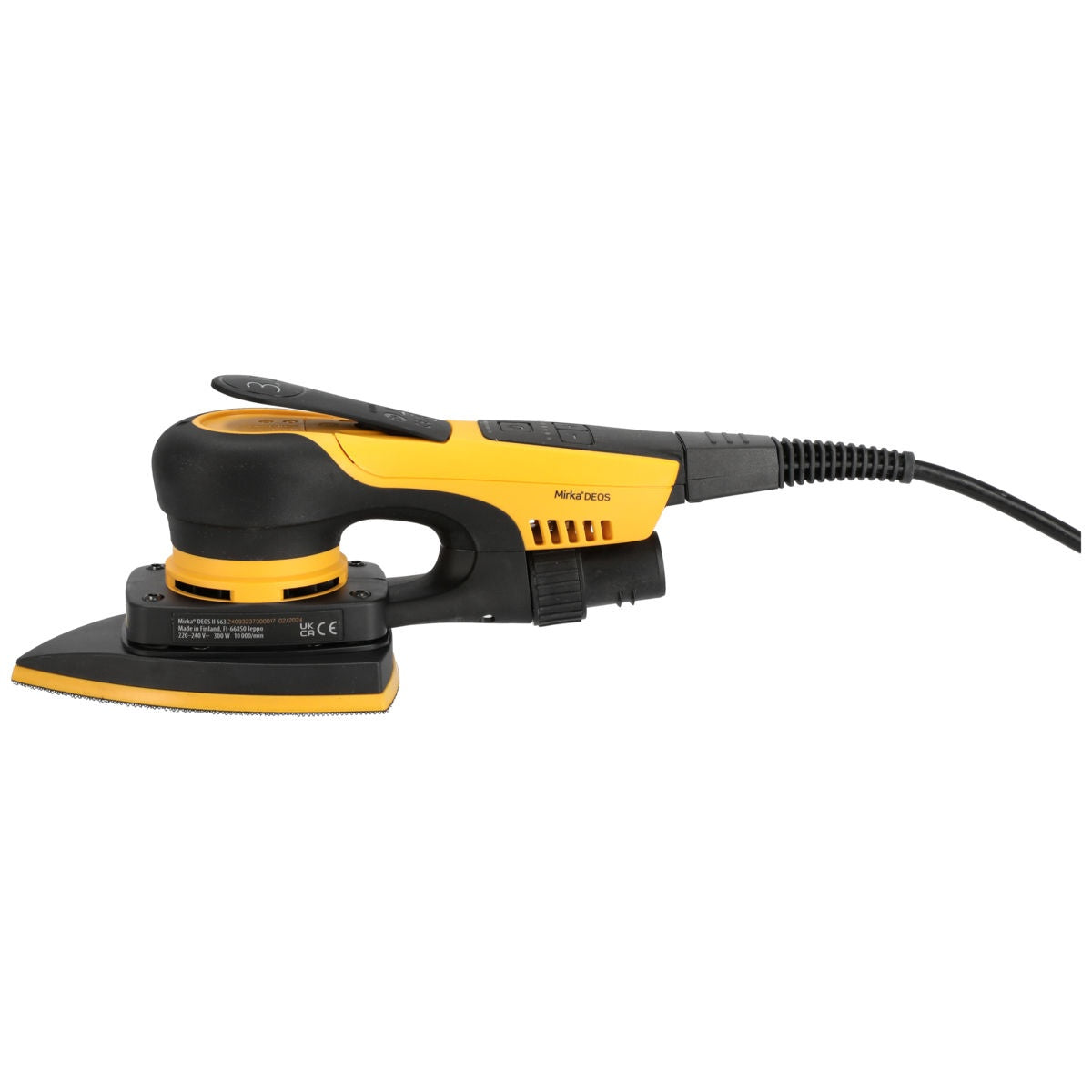 Mirka DEOS II 663X electric delta sander side profile