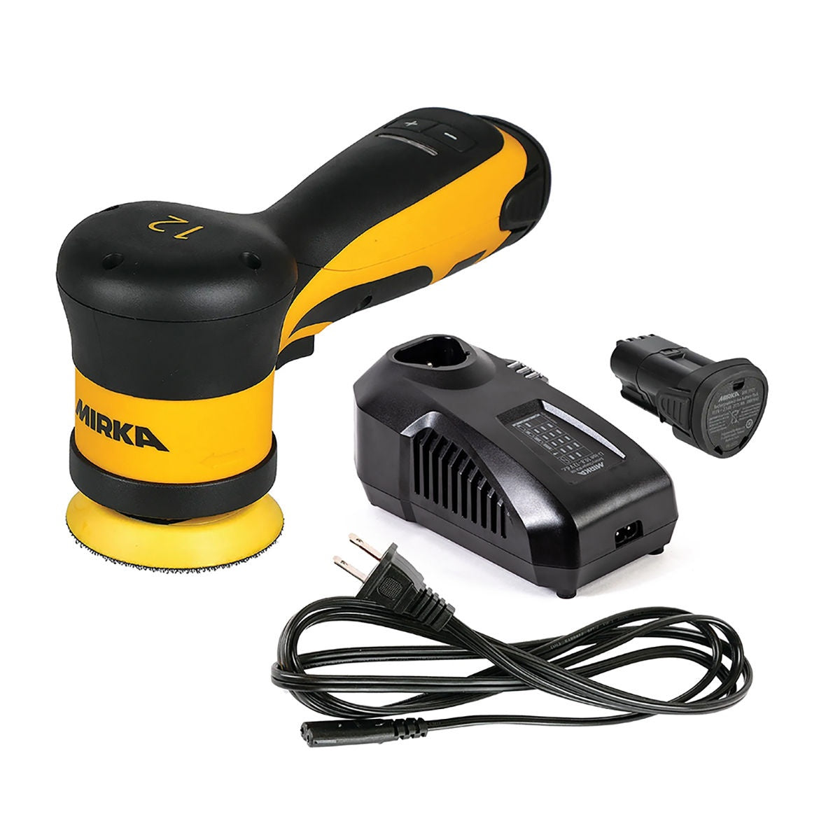 Mirka AROP-B 12V 3-in. cordless random orbital polisher kit with charger and battery