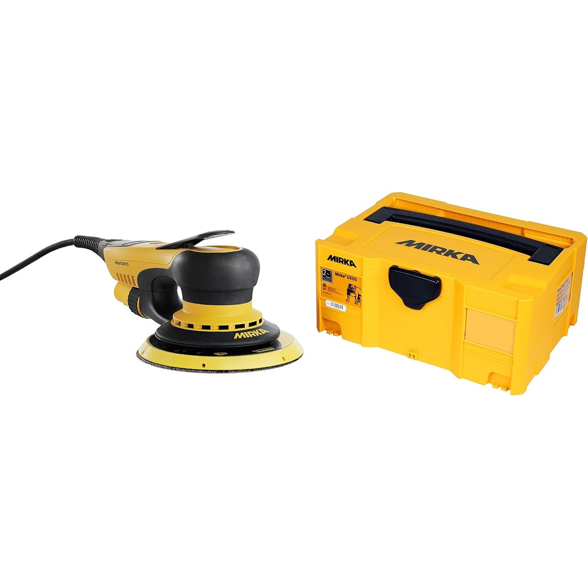 Mirka DEROS 6-in. corded random orbital sander with yellow storage case
