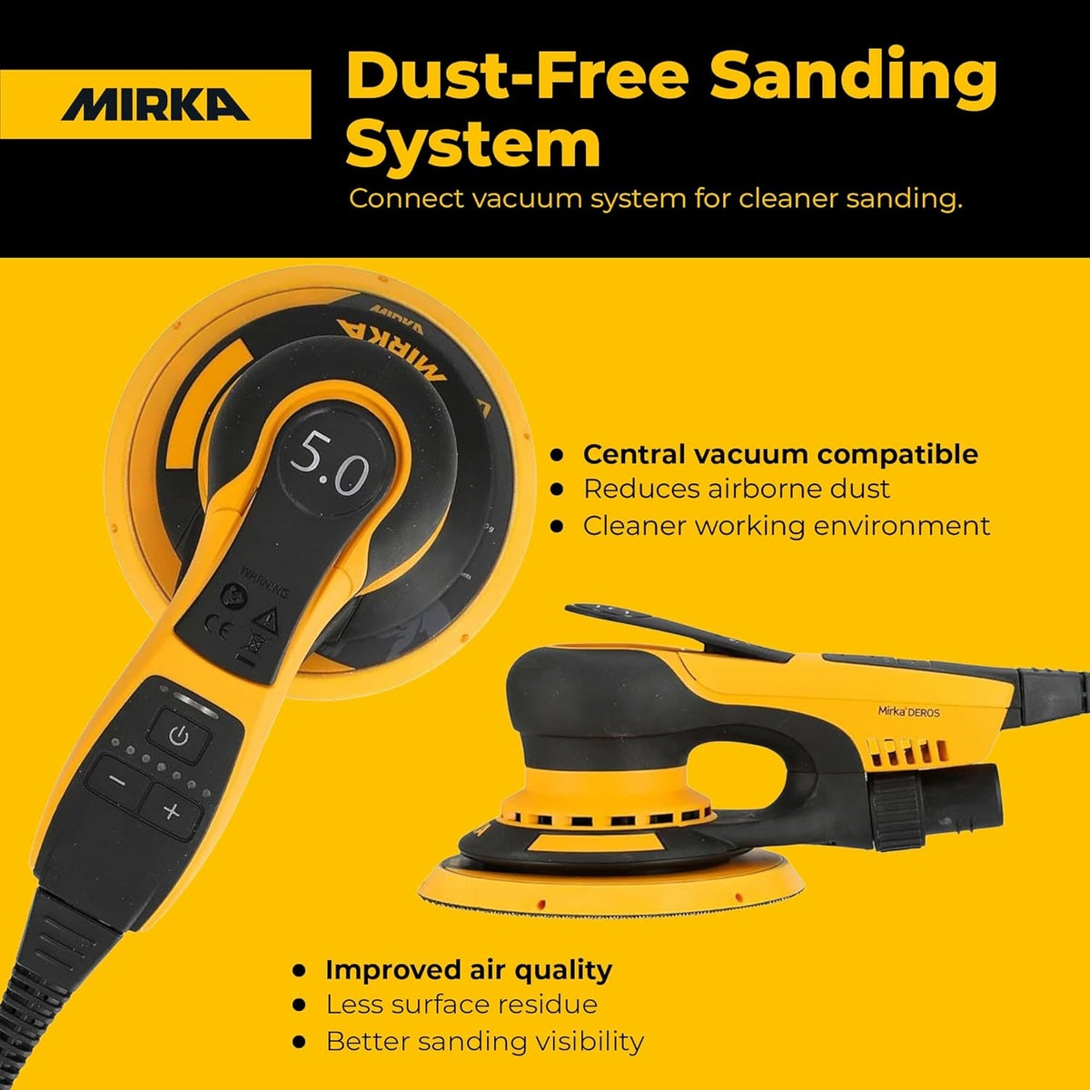 Mirka DEROS II 650 6-in. 110V Corded Random Orbital Sander with Case, 5.0mm Orbit (MID65040CAUS)