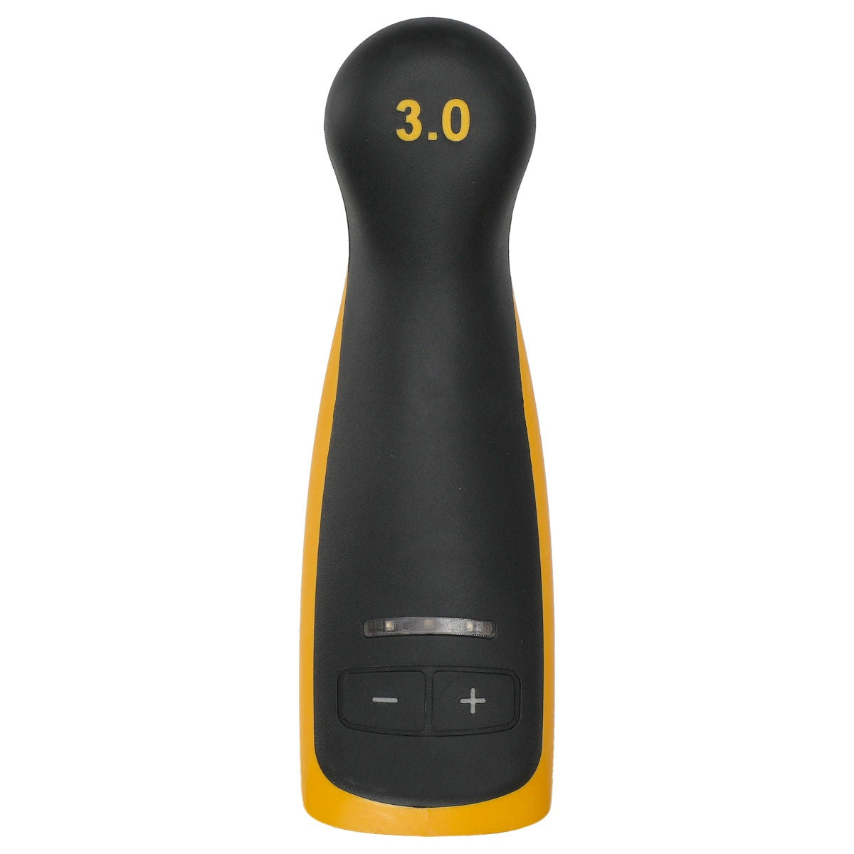 Mirka AOS130-B cordless angled orbital sander top view showing 3.0 marking and speed buttons