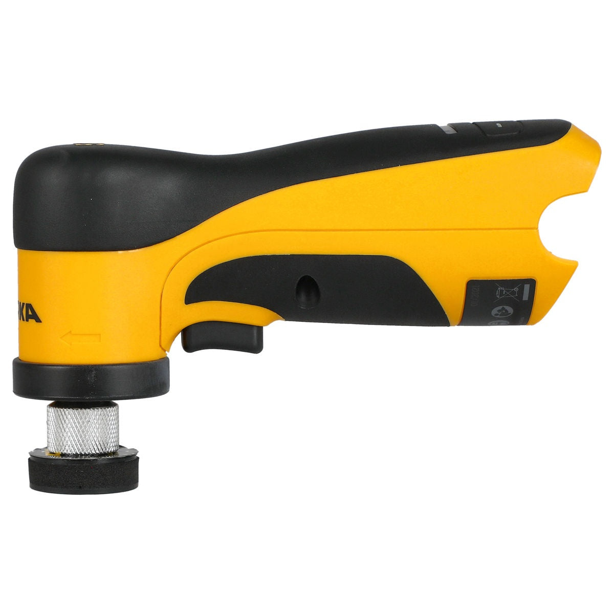 Mirka AROS150-B angled random orbit sander left side view