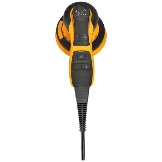 Mirka DEROS II 550X Electric Powered 5 Inch 5mm Orbital Sander top controls for speed adjustment during sanding and surface prep work