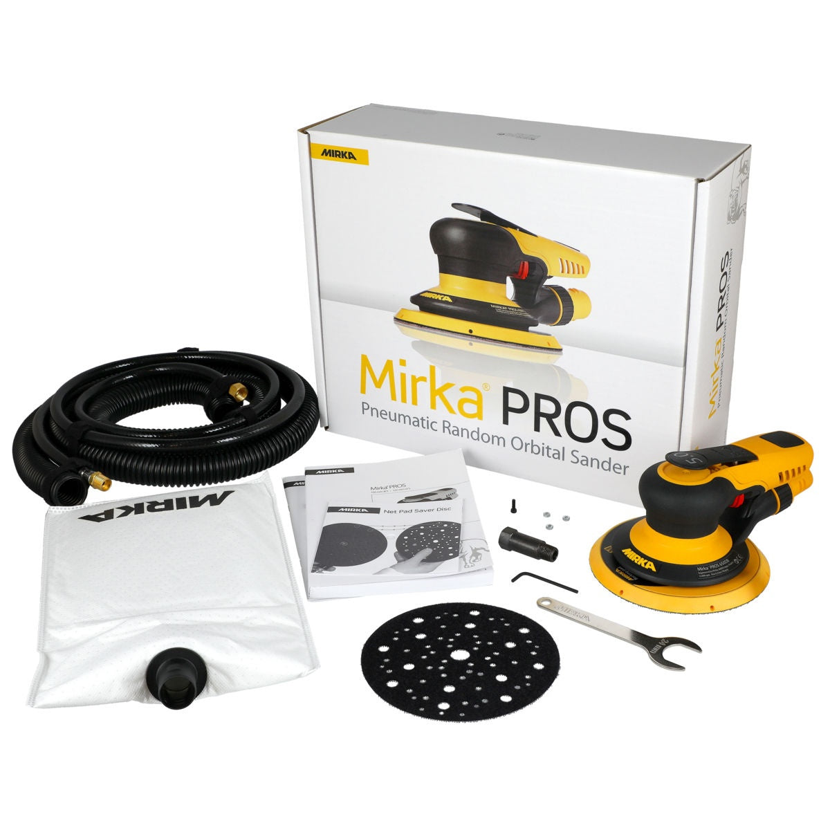 Mirka PROS 6-in. 5mm Pneumatic Random Orbital Sander with Fleece Dust Bag (MRP-650SGV)