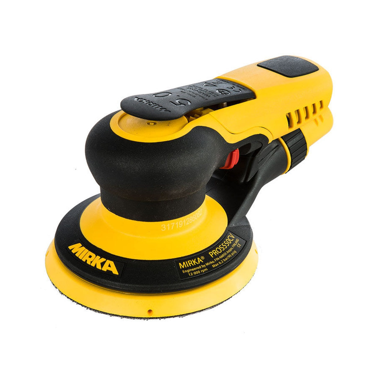 Mirka PROS 5-in. pneumatic random orbital sander with 8mm orbit and central vacuum connection
