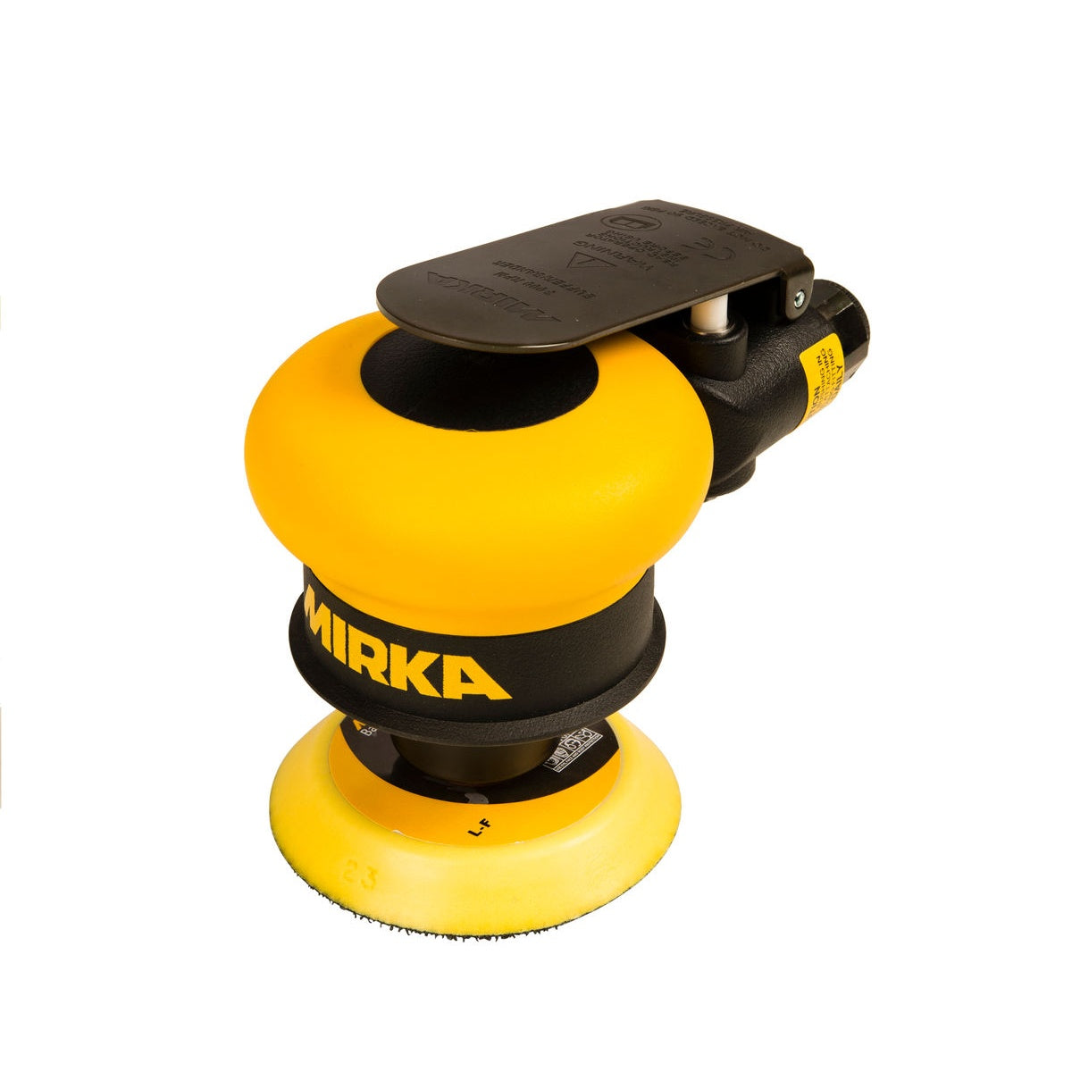 Mirka MR-30 palm buffer rotary polisher side angle view