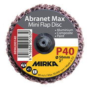 Mirka Abranet Max mini flap disc, front view with Quick Lock center