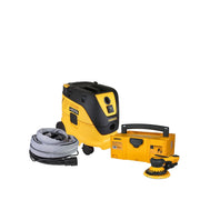 Mirka 6-in. Dust-Free Basic System with electric DEROS sander, dust extractor, hose, and case