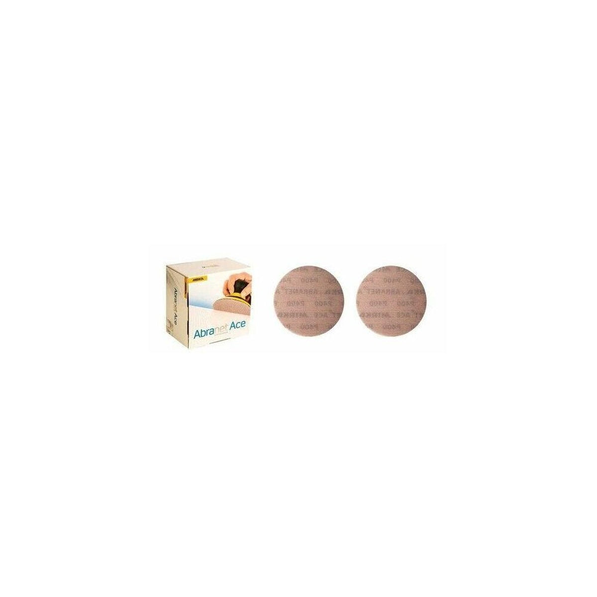 Mirka Abranet Ace 6-in. 400 grit mesh grip sanding disc with product box