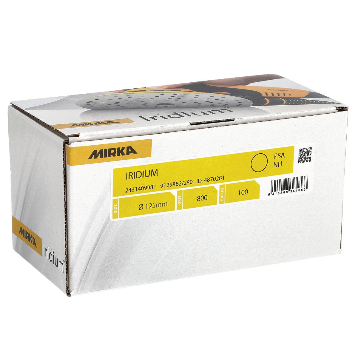 Mirka Iridium product box for 125 mm PSA sanding discs