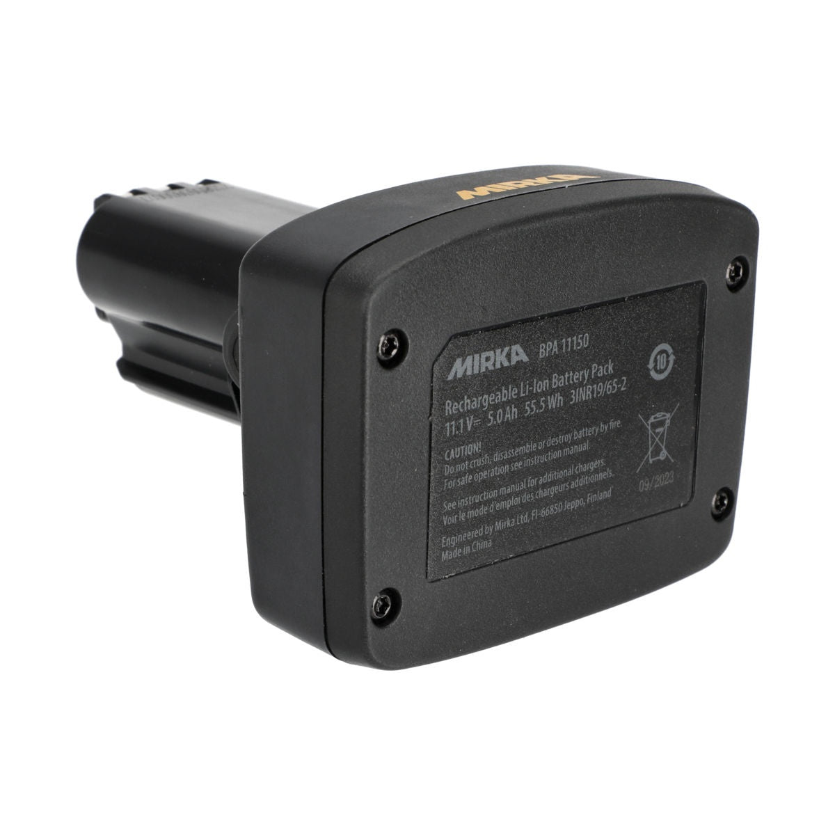Mirka BPA10850 11.1V 5.0Ah intelligent Li-ion battery pack front angle view