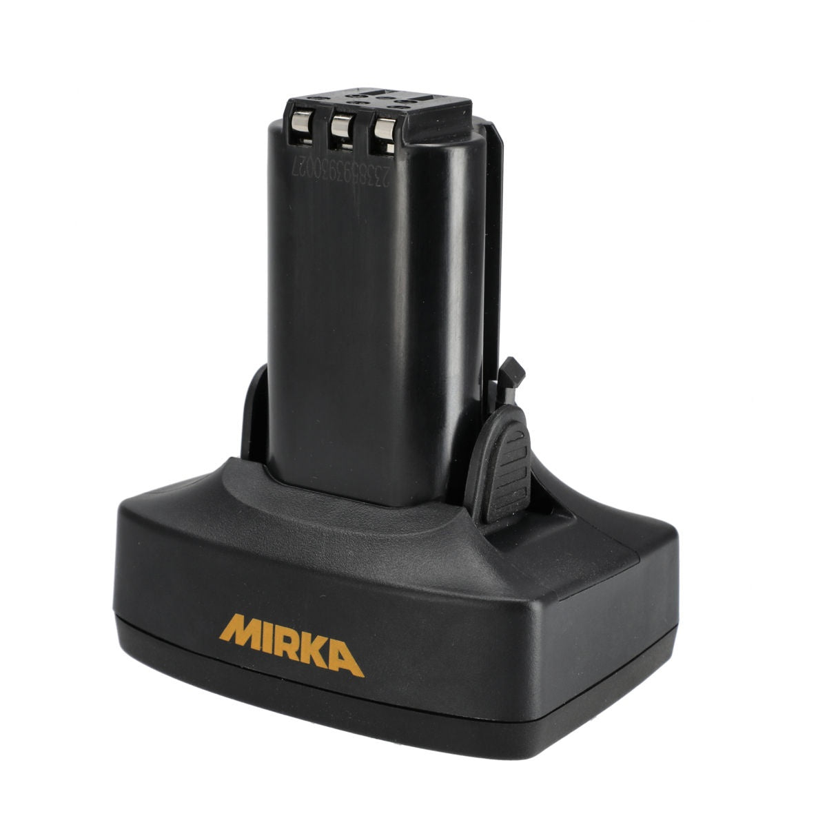 Mirka BPA10850 rechargeable Li-ion battery pack upright side view