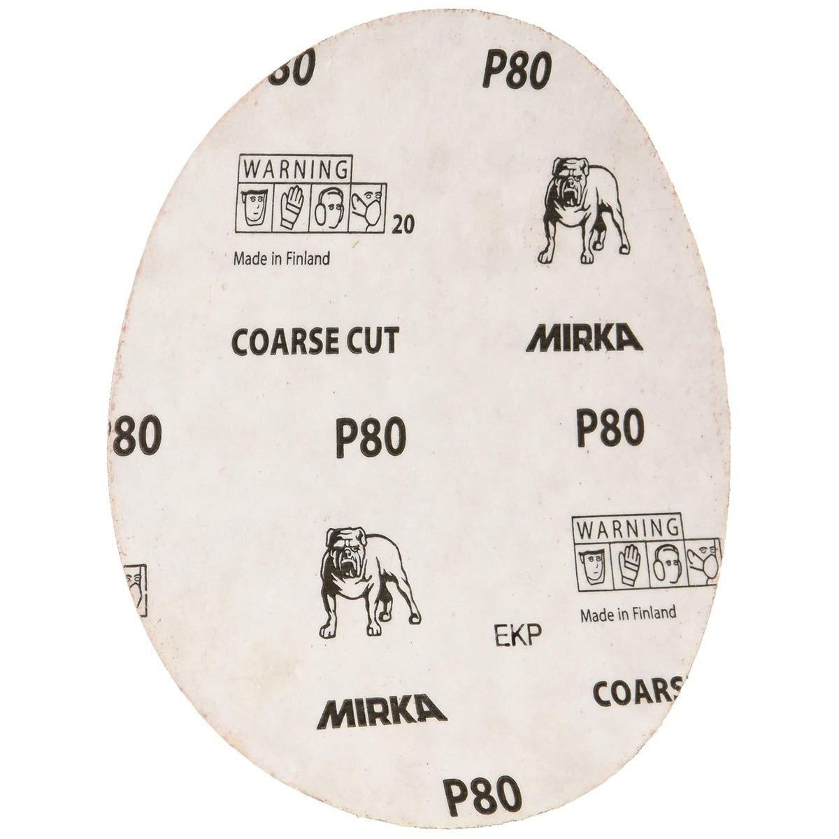 Mirka Coarse Cut 6-in. P80 PSA sanding disc, back side view