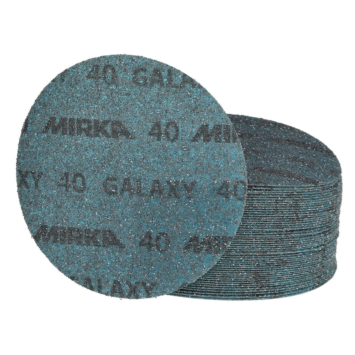 Mirka Galaxy 6-in. 40 grit hook and loop sanding discs stack