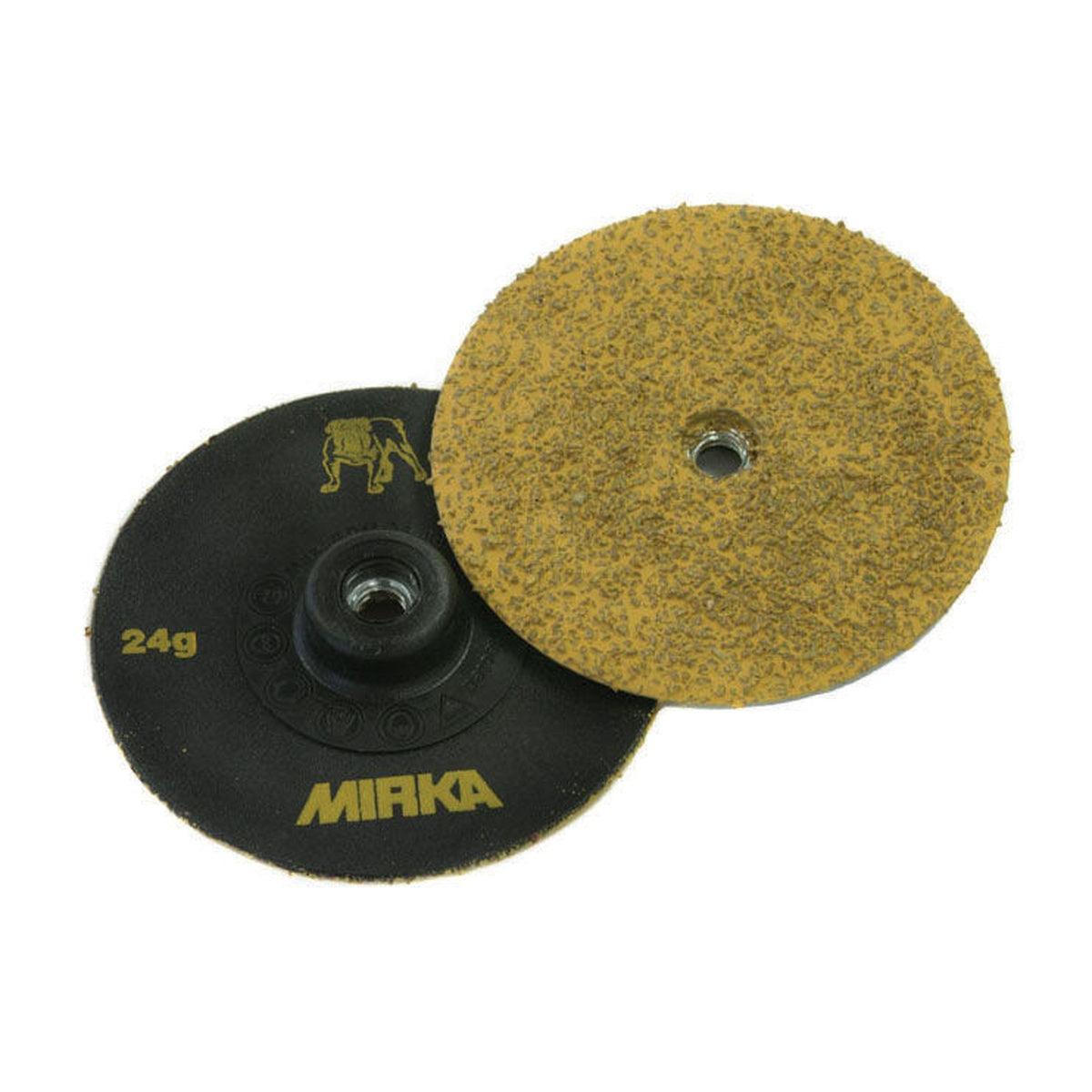 Mirka Trim-Kut 3-in. quick change grinding disc, P24 aluminum oxide abrasive