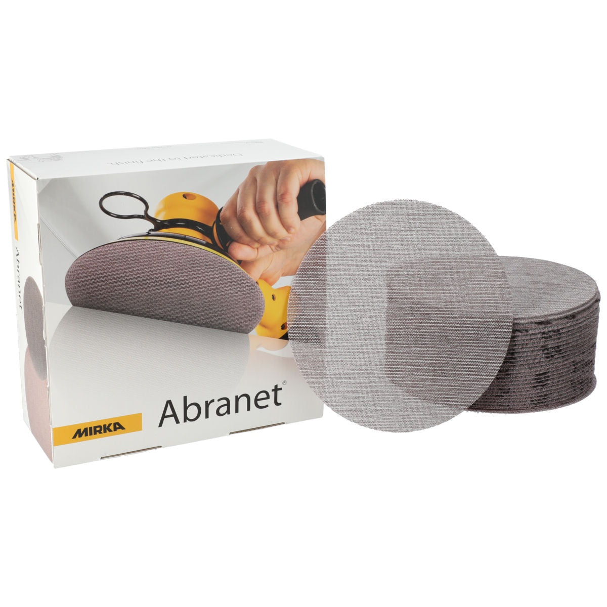 Mirka Abranet 7-in. P80 sanding discs with Abranet box