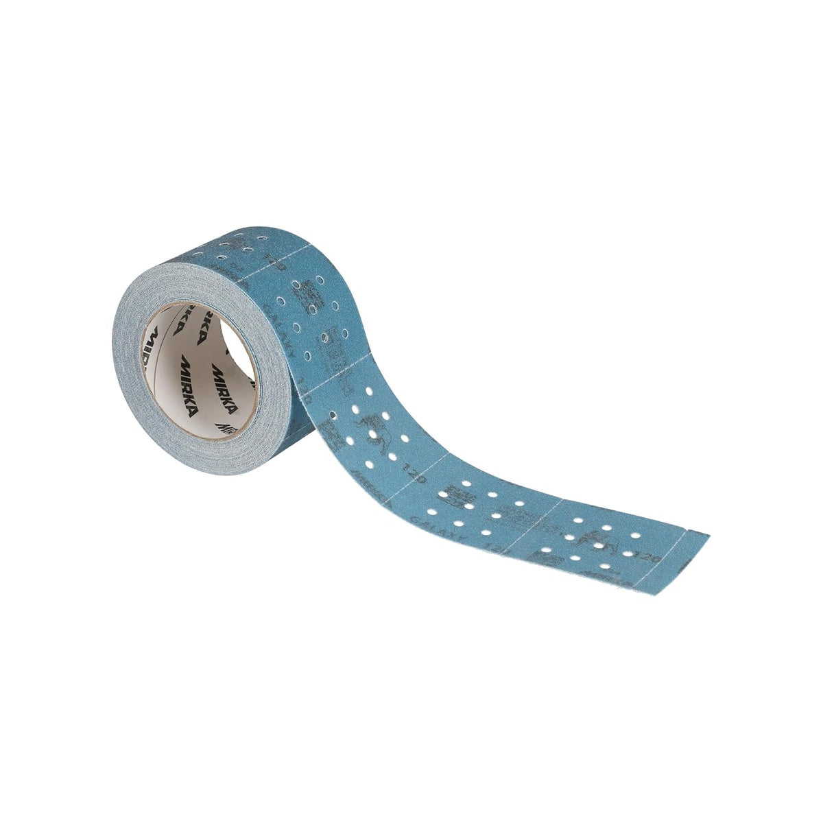 Mirka Galaxy 120 grit perforated sanding roll partially unrolled