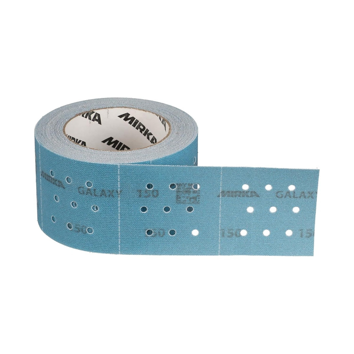 Mirka Galaxy 150 grit perforated sanding roll, 2.75-in. wide, blue abrasive roll