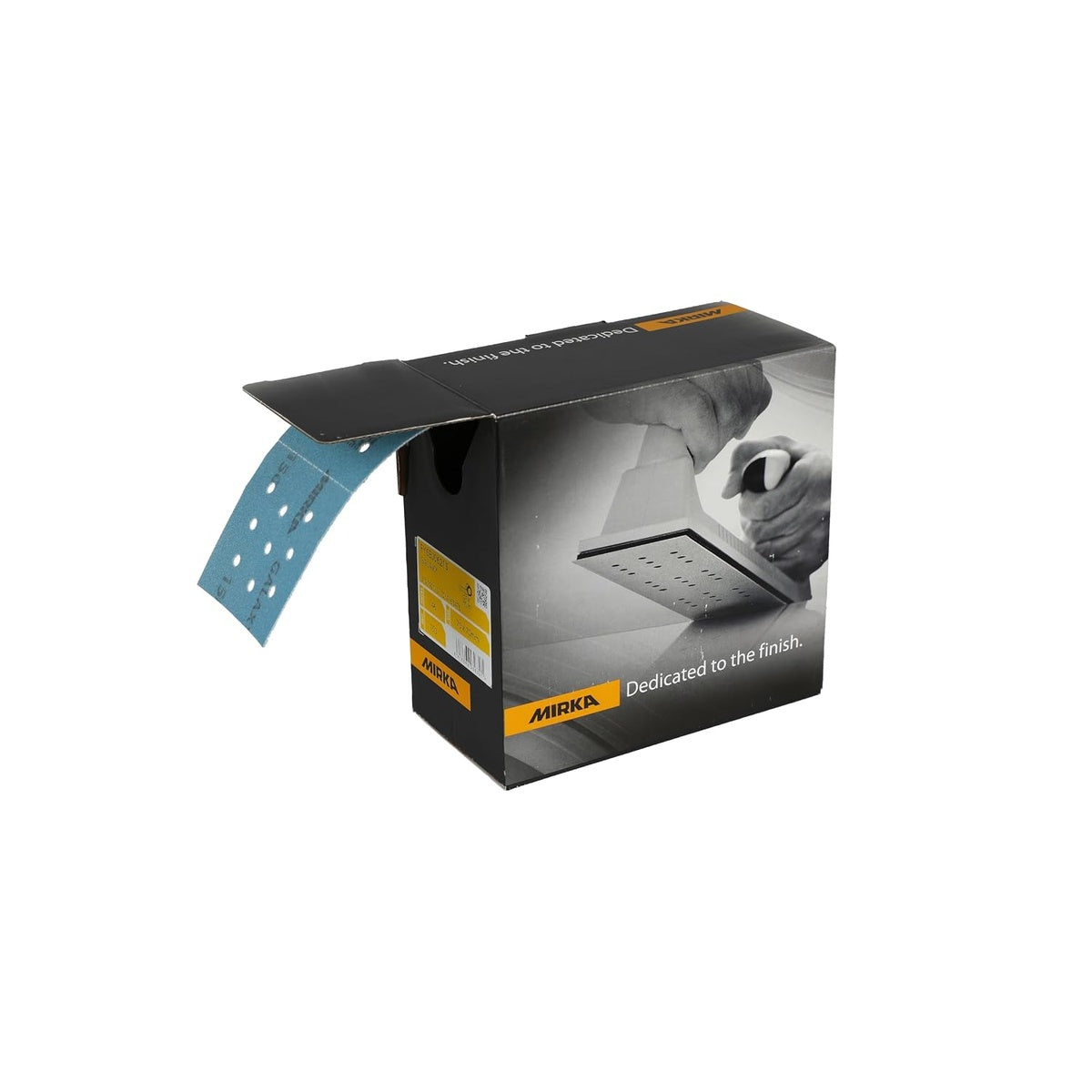 Mirka Galaxy perforated sanding roll dispensing from Mirka box packaging