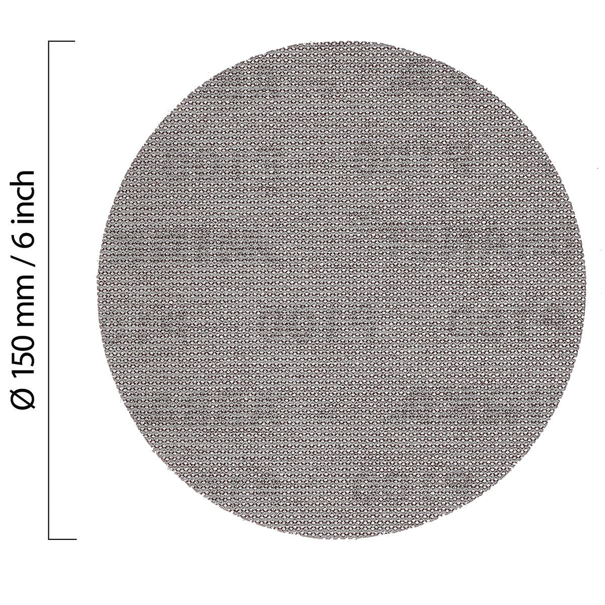 Mirka Abranet 150 mm 6 inch net sanding disc with size graphic