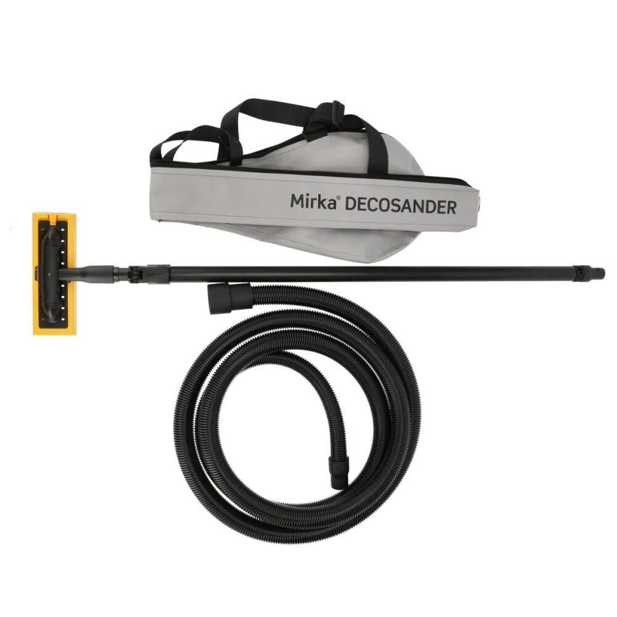 Mirka DecoSander set with carry bag, telescopic pole, hose, and sanding head